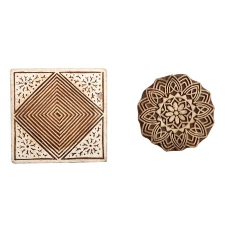 Set of 2 Piece New Mix Wooden Printing Block